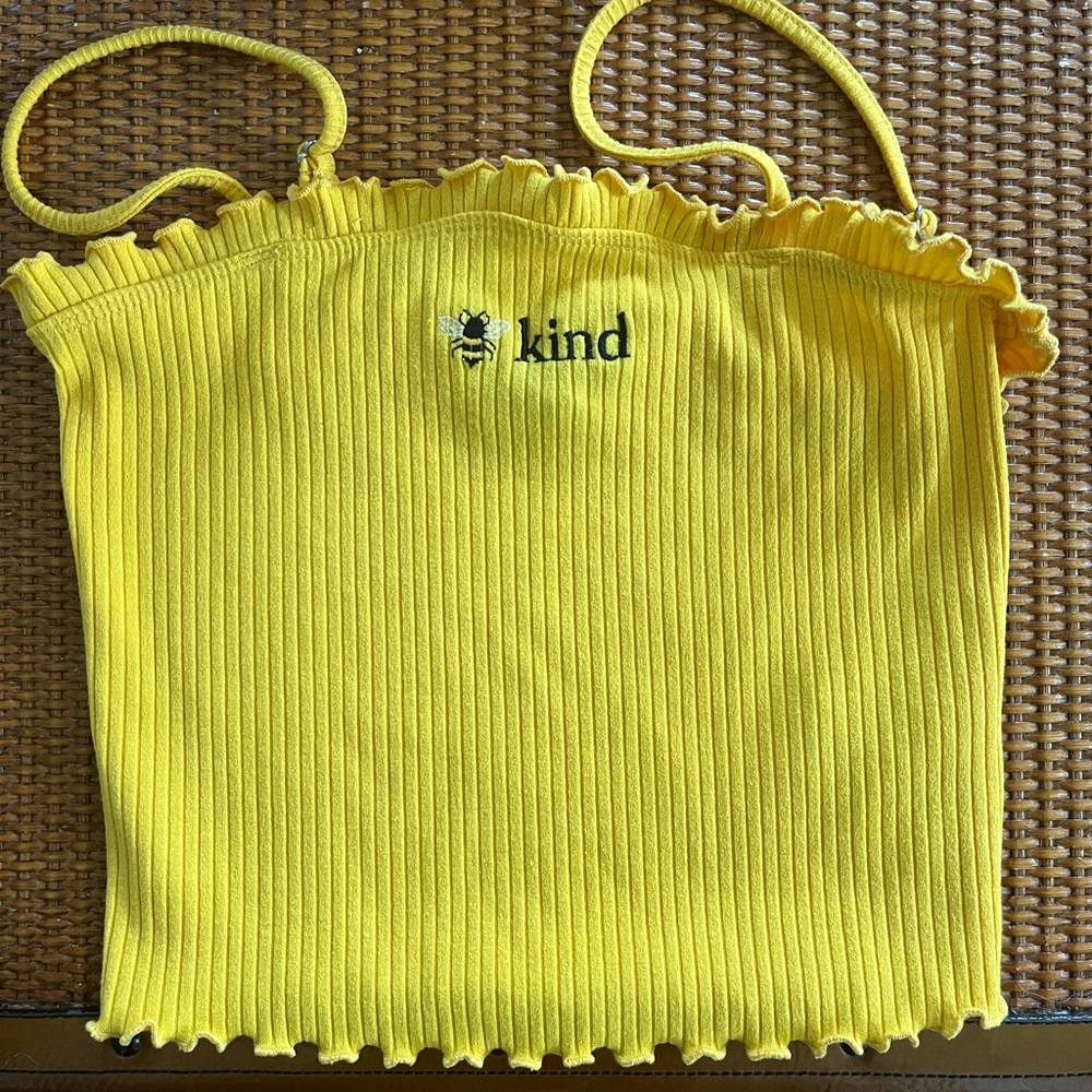 Forever 21 Bee Kind Embroidered Cropped Tanktop, Size Small.